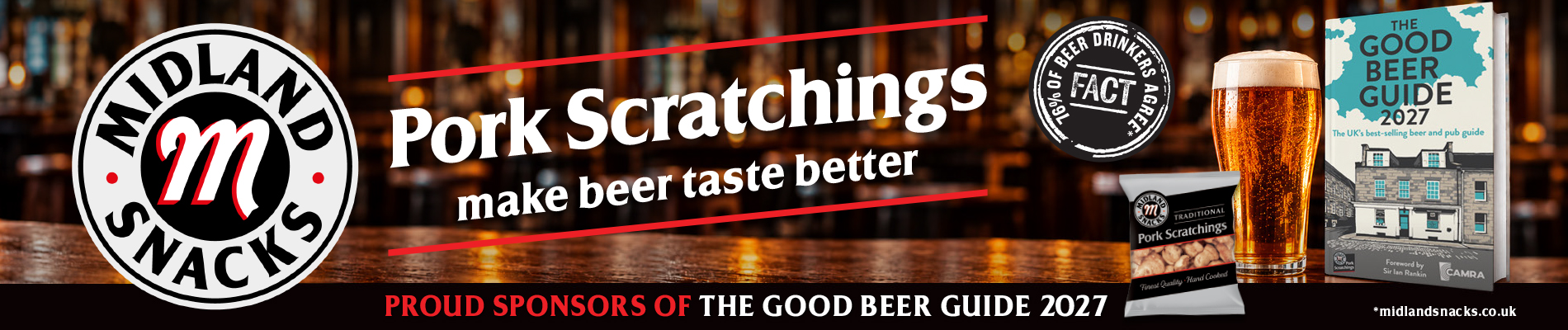 Tayto Midland snacks - Traditional Pork Scratchings - make beer taste better
